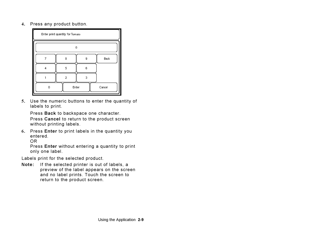 Paxar 9415 manual Using the Application 