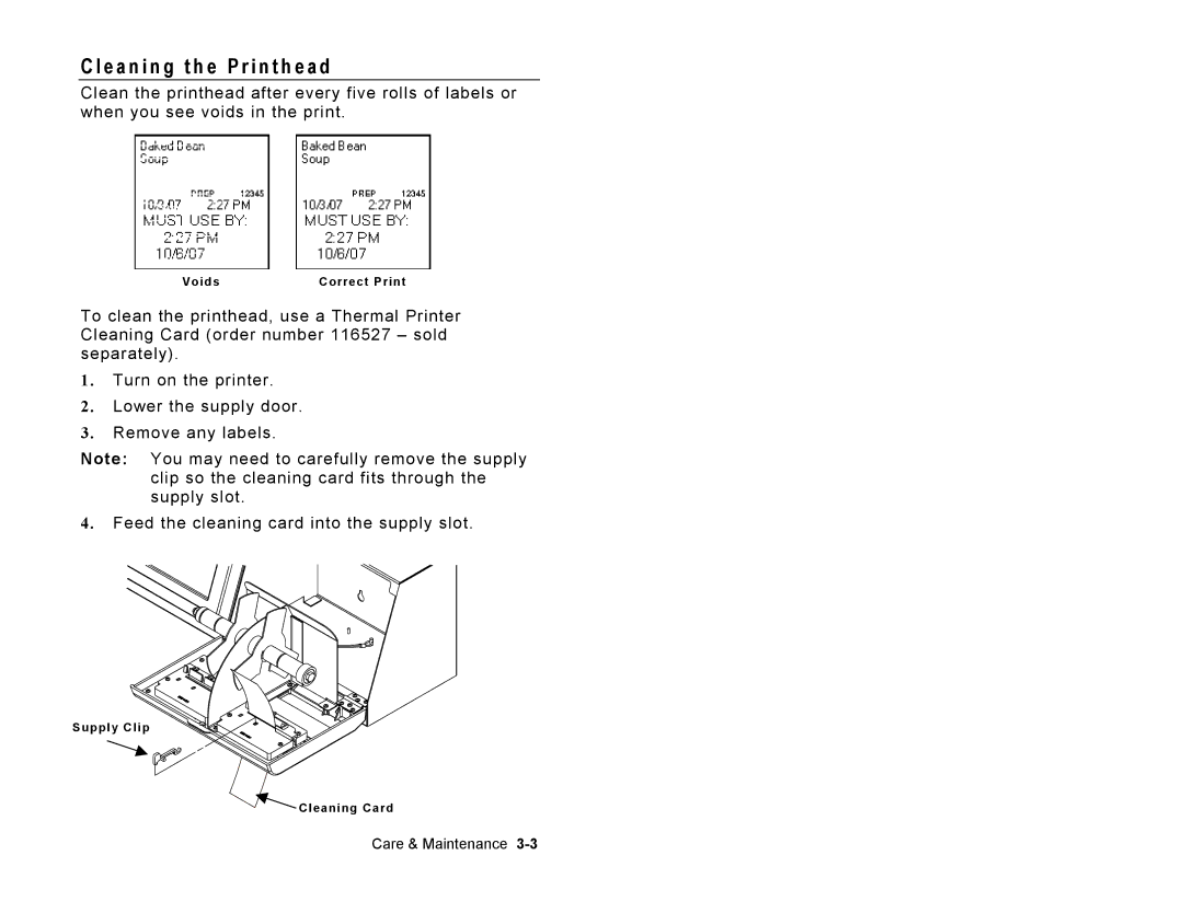 Paxar 9415 manual E a n i n g t h e P r i n t h e a d 