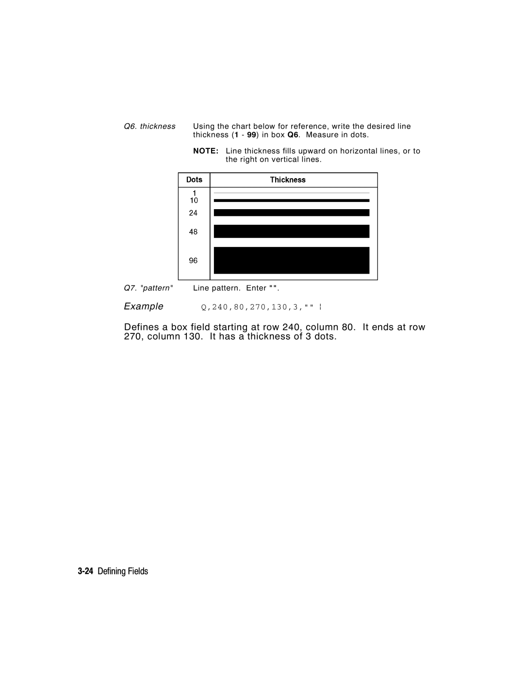 Paxar 9416 XL manual Example Q,240,80,270,130,3, p 