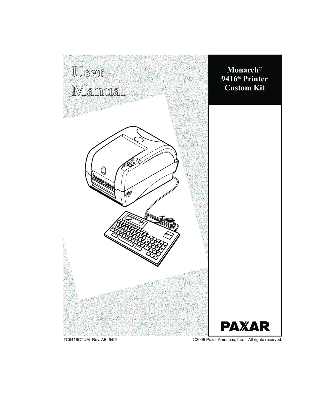 Paxar 9416 manual User Manual 