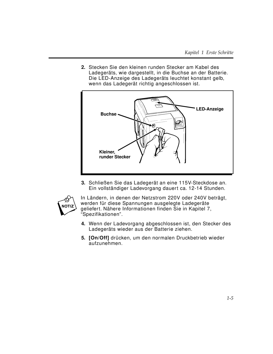 Paxar 9450 manual Kapitel 1 Erste Schritte 