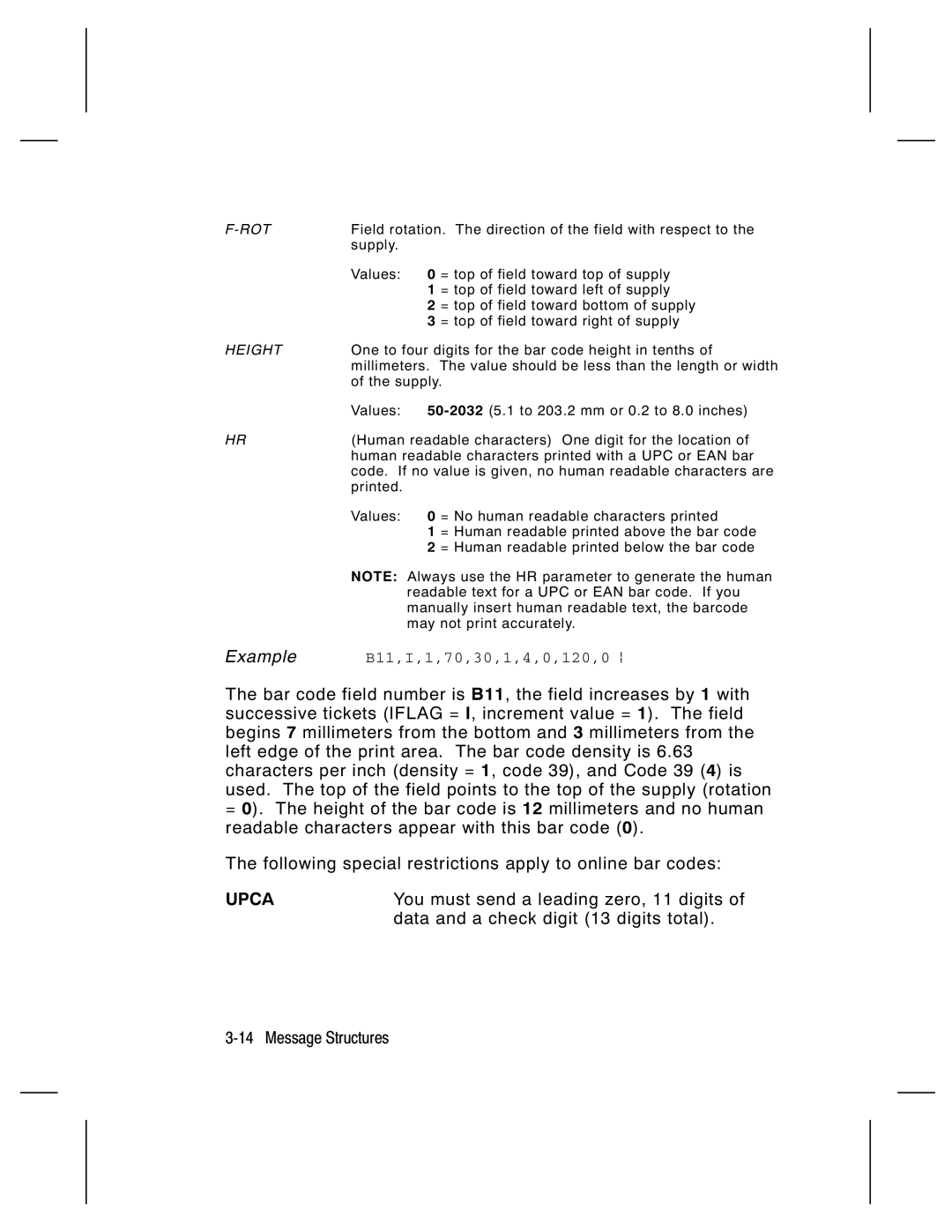 Paxar 9474 manual Upca, Height 