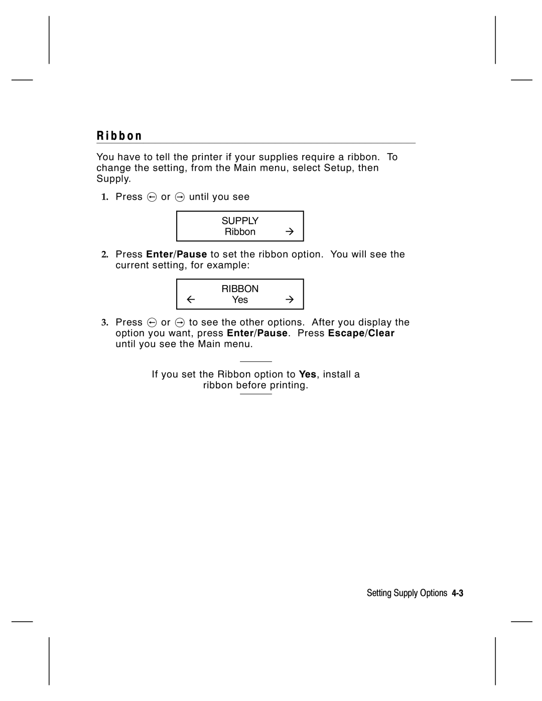 Paxar 9800 Series manual B b o n, Ribbon 