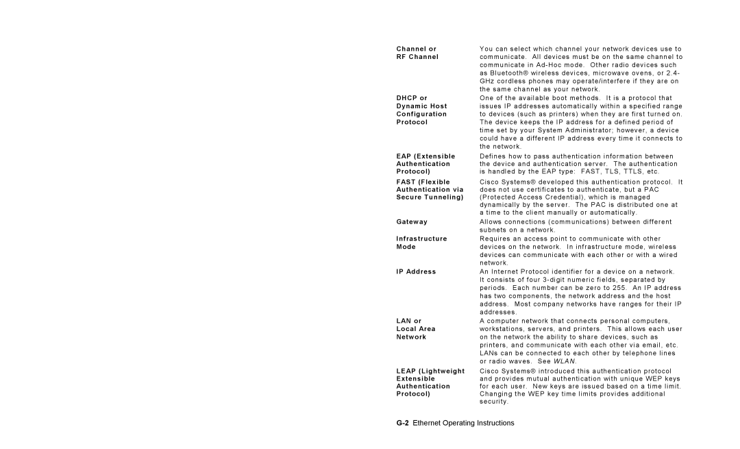 Paxar 9825 operating instructions Channel or 