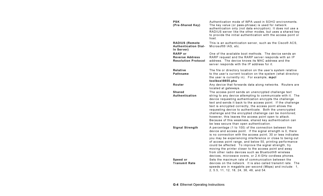 Paxar 9825 operating instructions Psk 