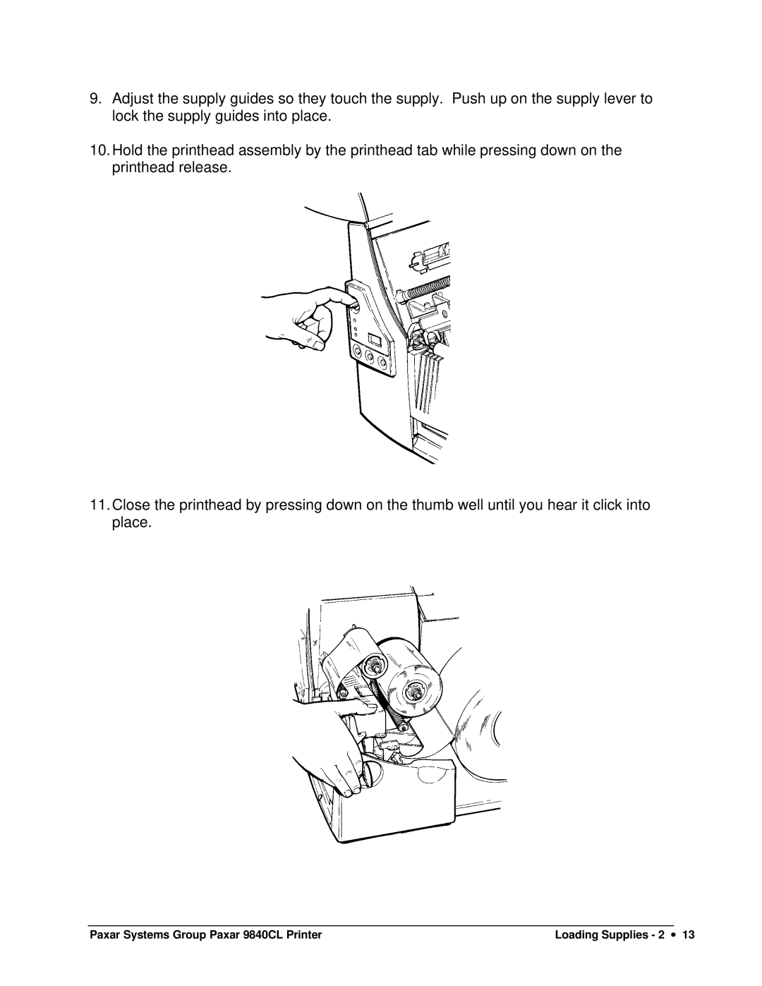 Paxar 9840CL user manual 