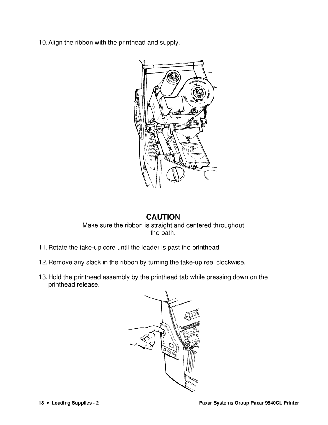 Paxar 9840CL user manual 