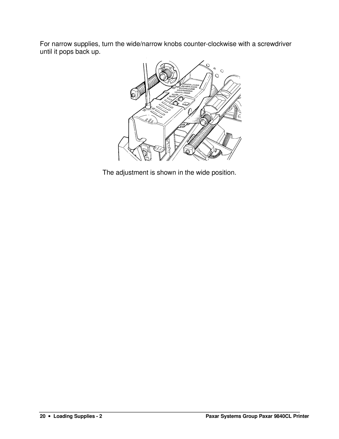 Paxar 9840CL user manual 