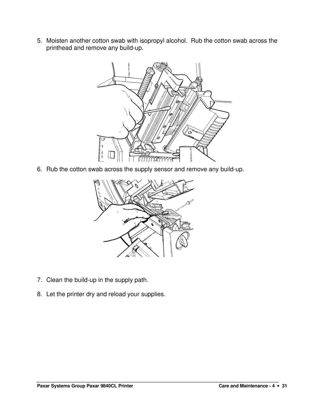 Paxar 9840CL user manual 