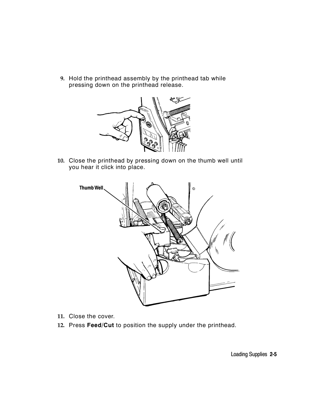 Paxar 9855 manual Thumb Well 