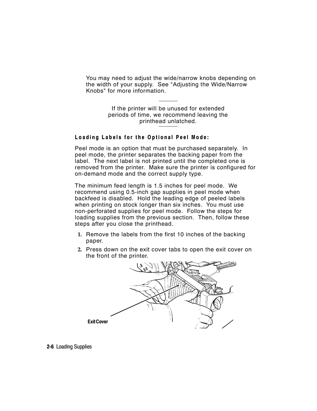 Paxar 9855 manual 6Loading Supplies 