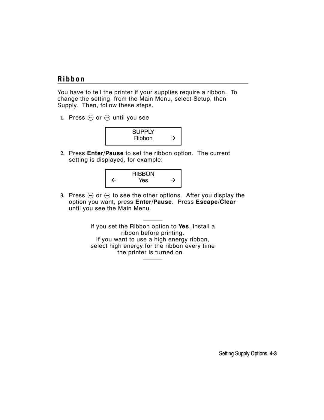 Paxar 9855 manual B b o n, Ribbon 