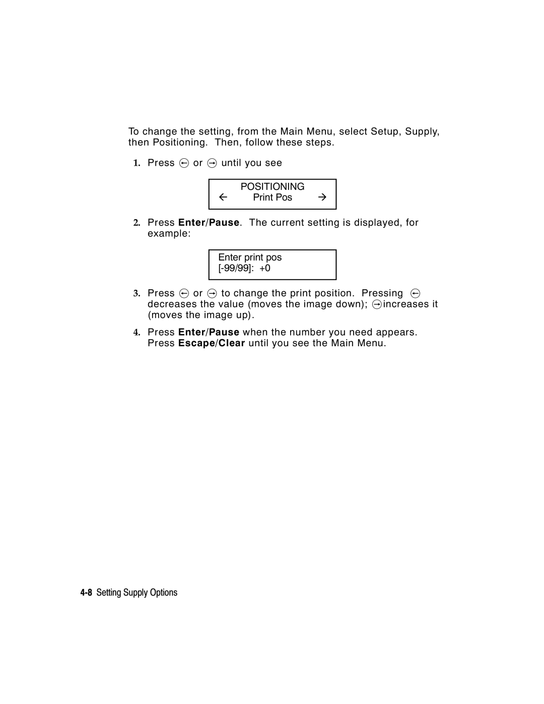 Paxar 9855 manual Positioning 