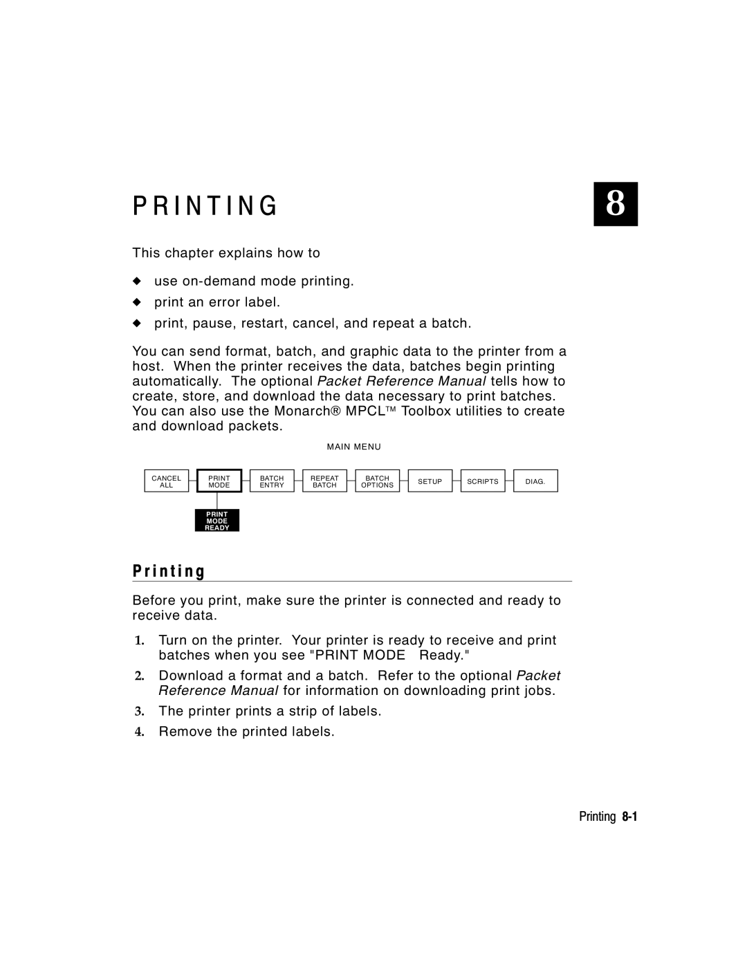 Paxar 9855 manual I N T I N G, I n t i n g 