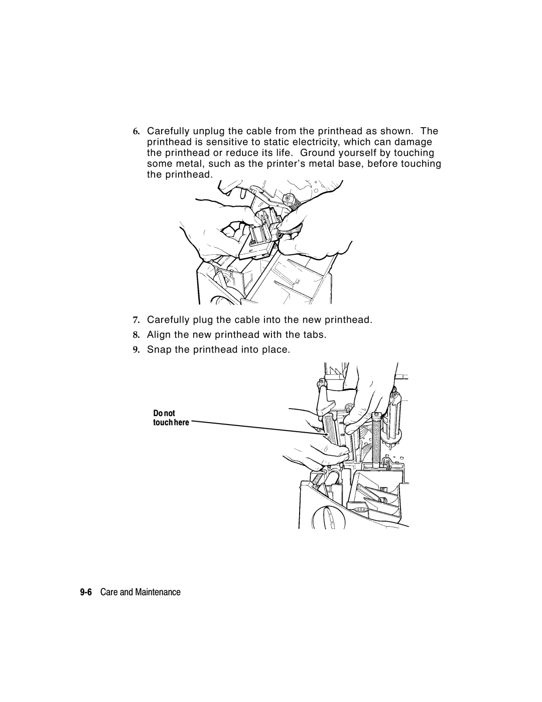 Paxar 9855 manual 6Care and Maintenance 