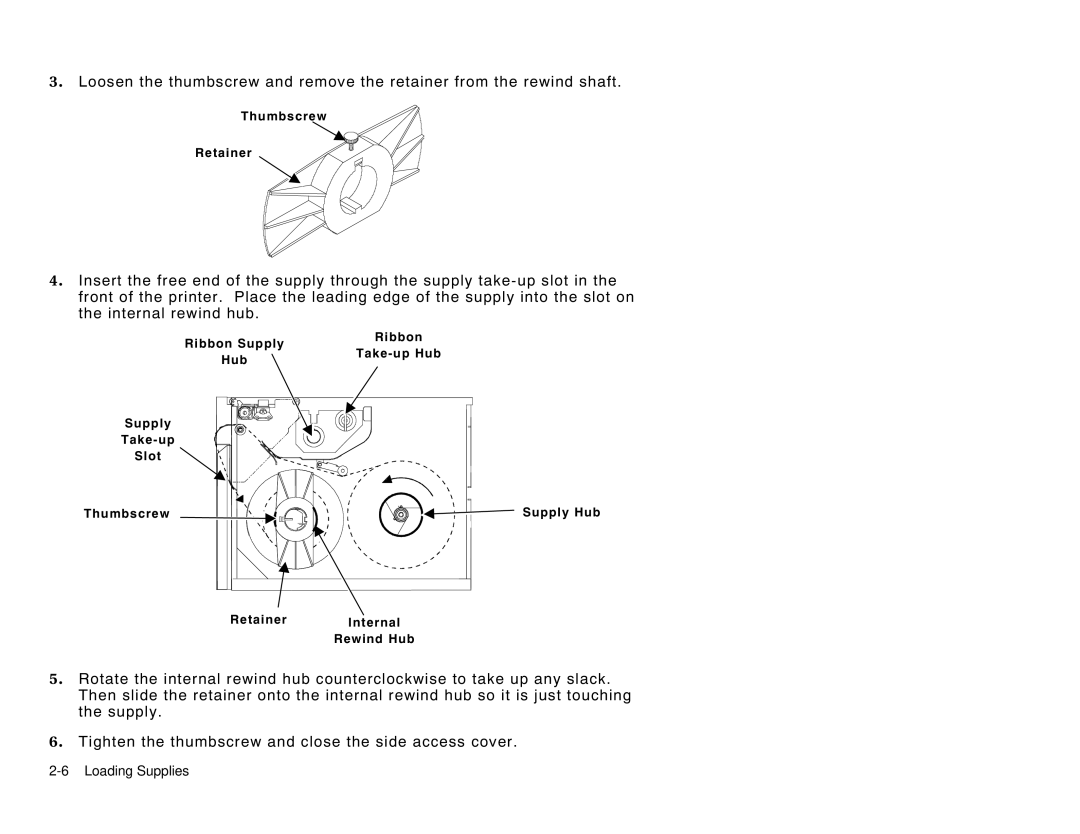 Paxar 9856 manual Thumbscrew Retainer 