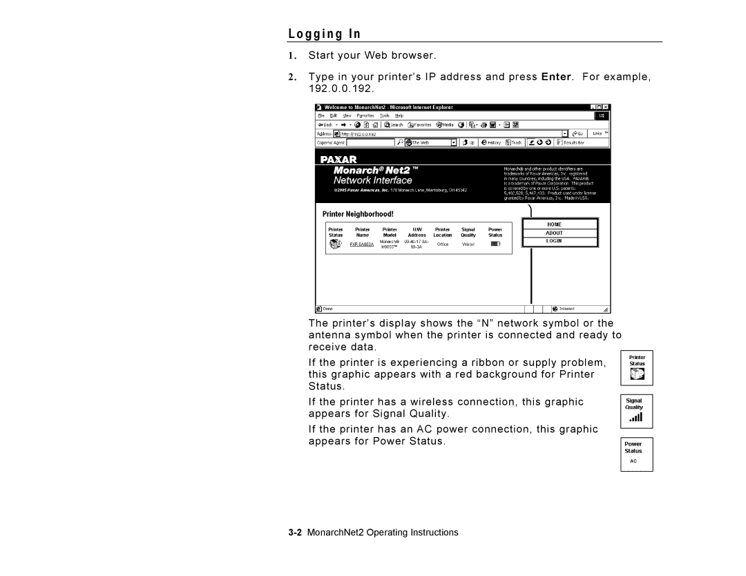 Paxar 9860 manual G g i n g I n 