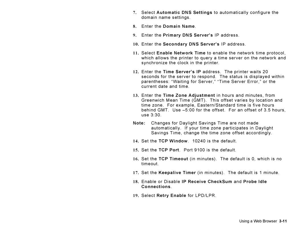 Paxar 9860 manual Enter the Secondary DNS Server’s IP address 