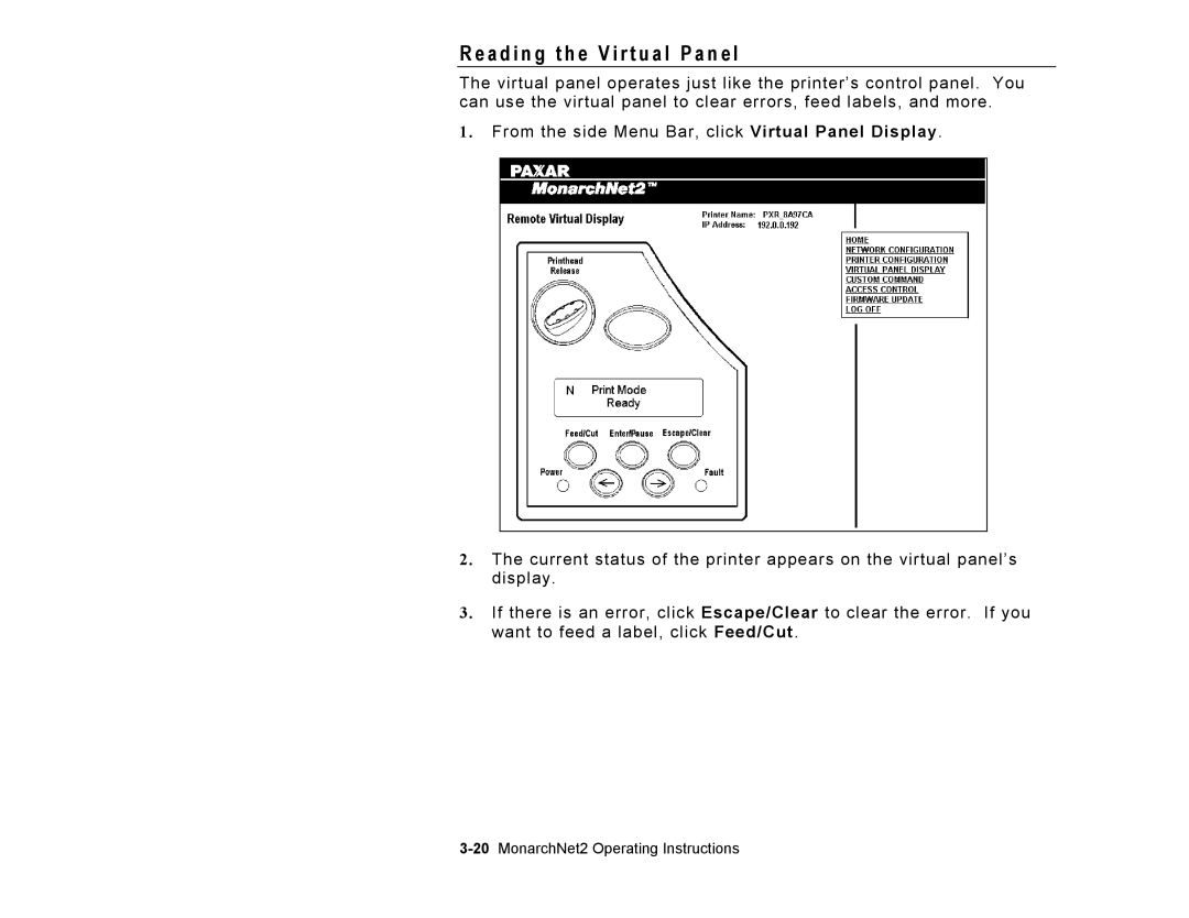 Paxar 9860 manual A d i n g t h e V i r t u a l P a n e l 