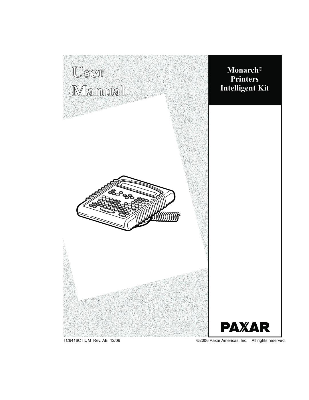 Paxar Model 9416 manual User Manual 