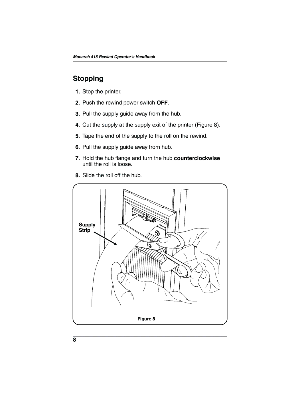 Paxar Monarch 415 manual Stopping 