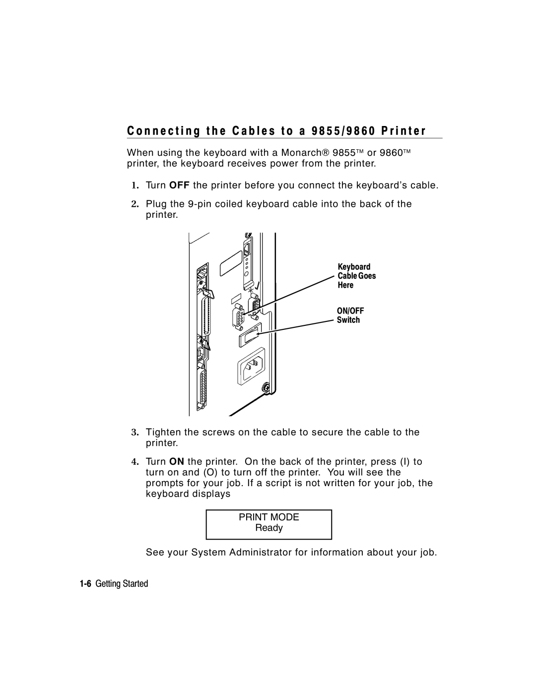 Paxar Monarch 939i manual Print Mode 