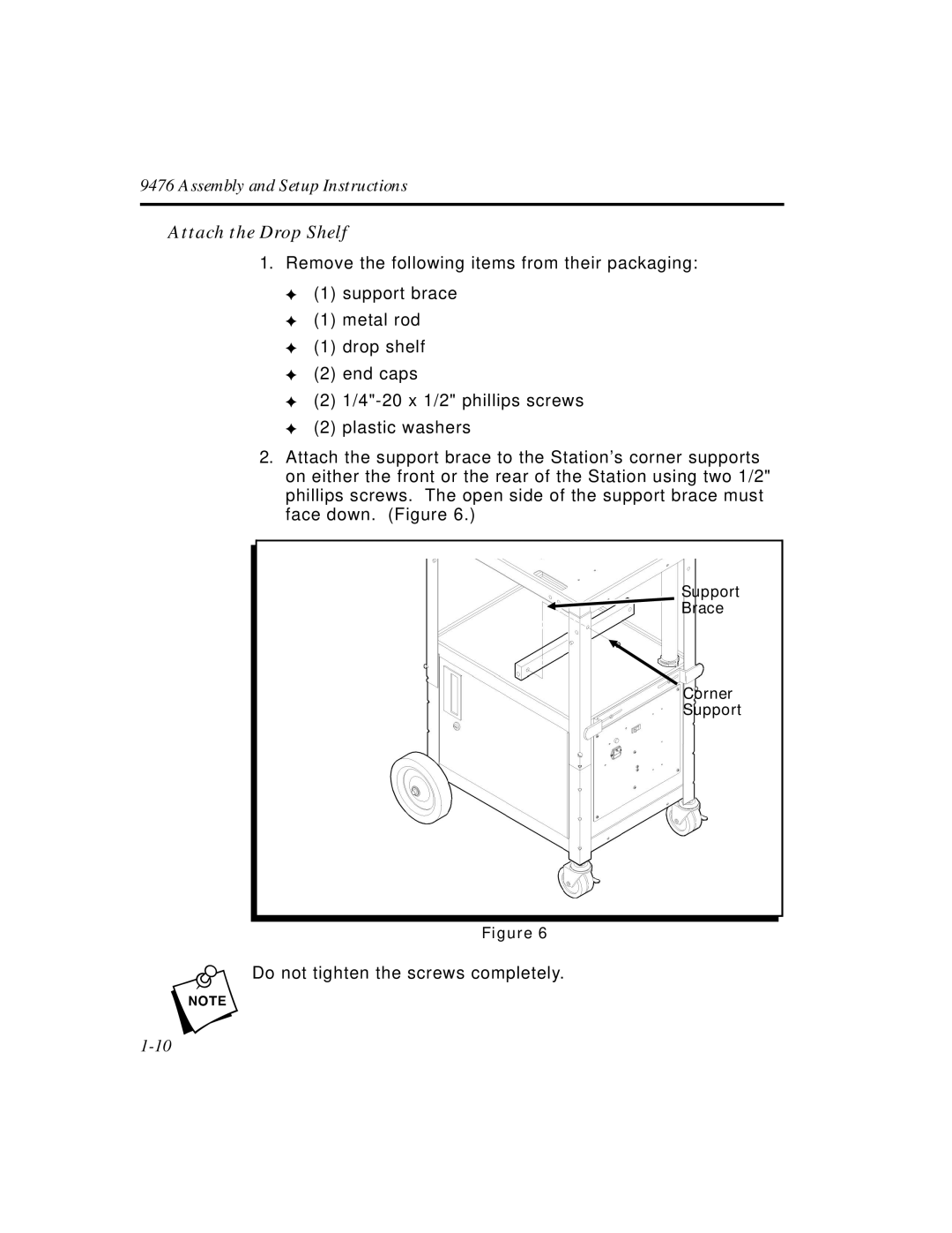 Paxar Monarch 9476 manual Attach the Drop Shelf 