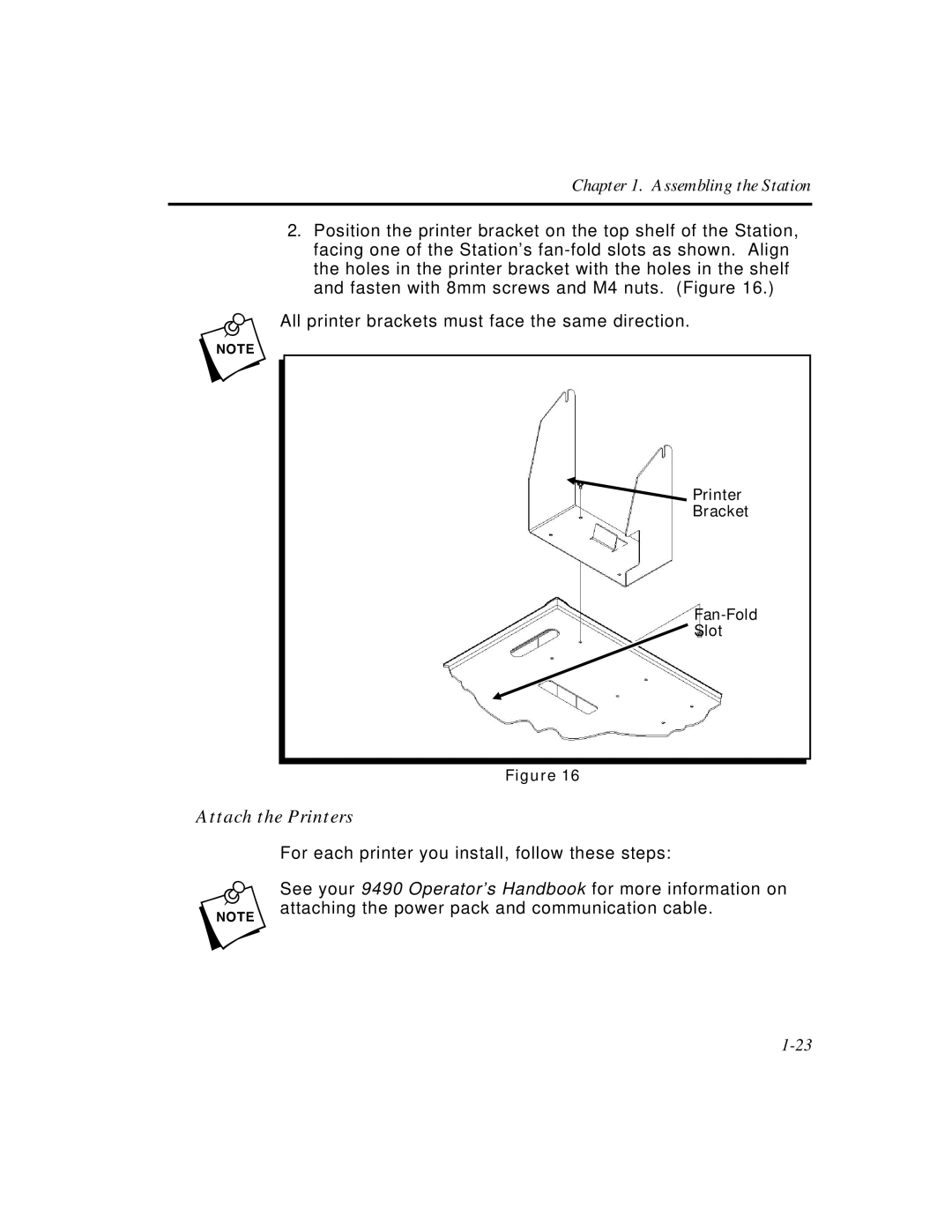 Paxar Monarch 9476 manual Attach the Printers 