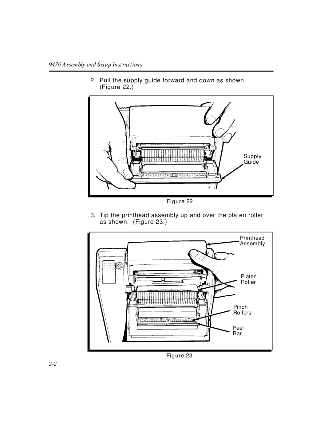 Paxar Monarch 9476 manual Pull the supply guide forward and down as shown. Figure 