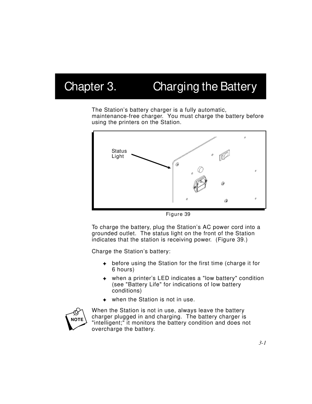 Paxar Monarch 9476 manual Charging the Battery 