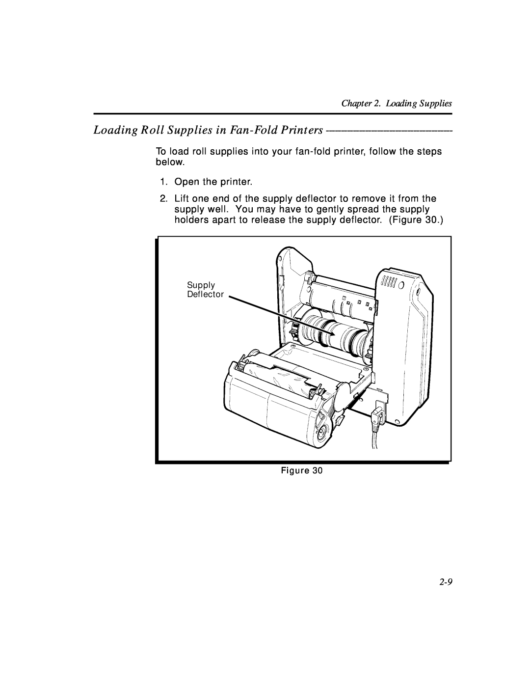 Paxar Monarch 9476 manual Loading Roll Supplies in Fan-Fold Printers, Loading Supplies 