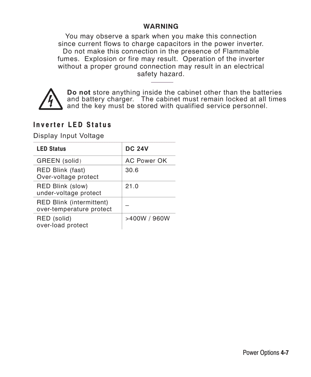 Paxar Monarch 9876 manual V e r t e r L E D S t a t u s, Display Input Voltage 