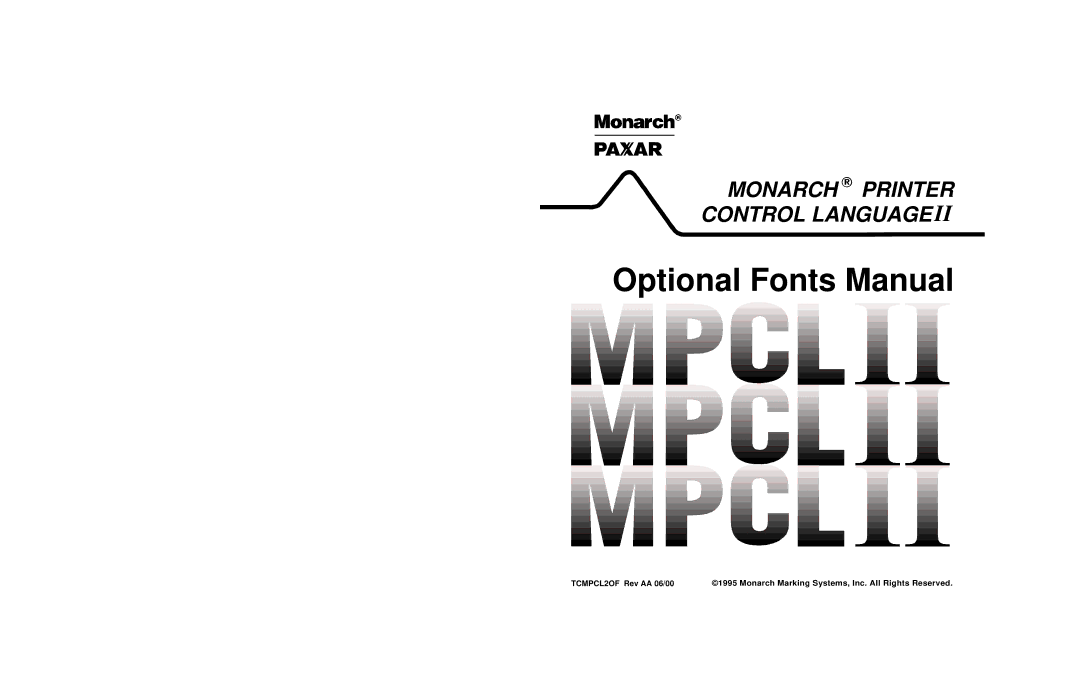 Paxar MPCL II manual Optional Fonts Manual 