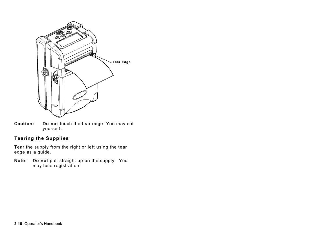 Paxar Sierra Sport3 manual Tearing the Supplies 