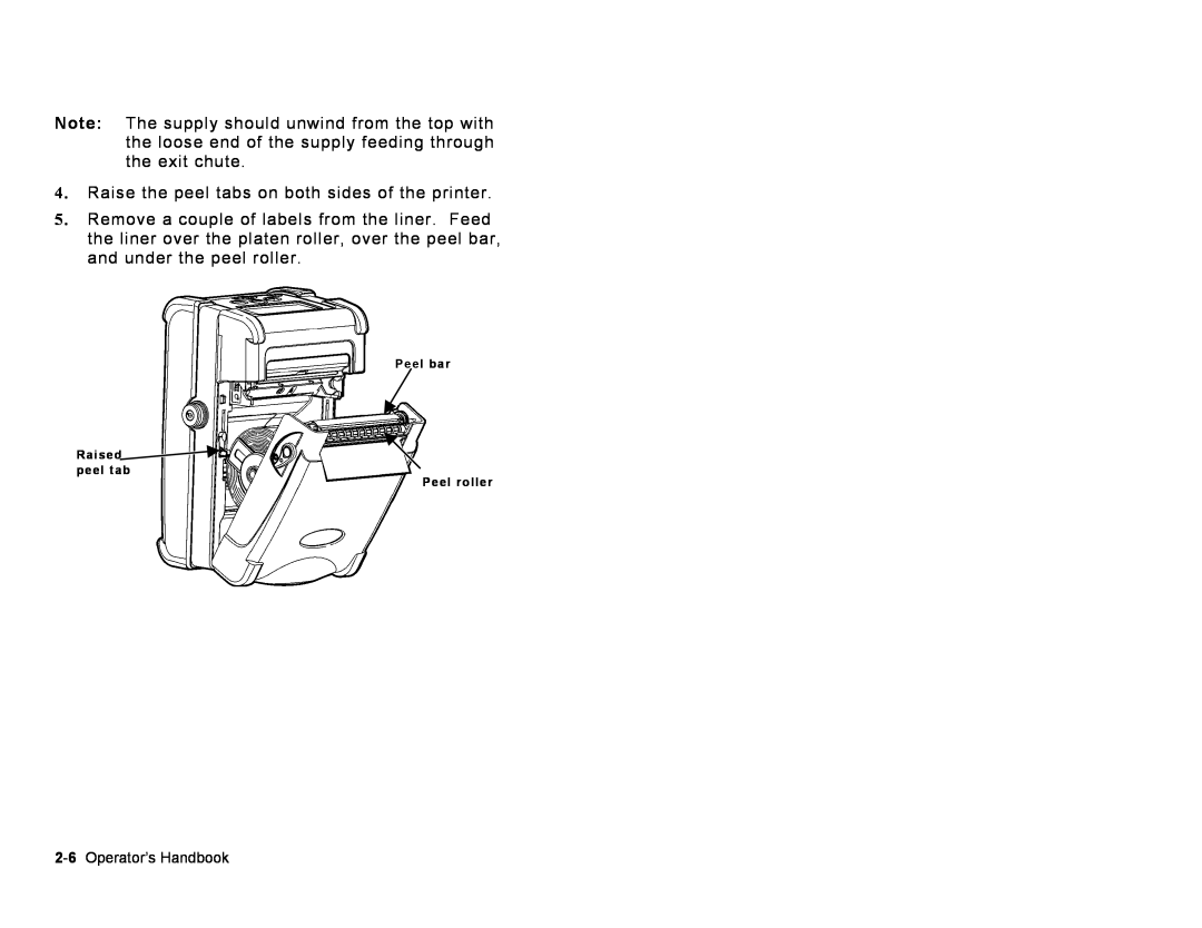 Paxar Sierra Sport3 manual Operator’s Handbook, Peel bar, Peel roller 