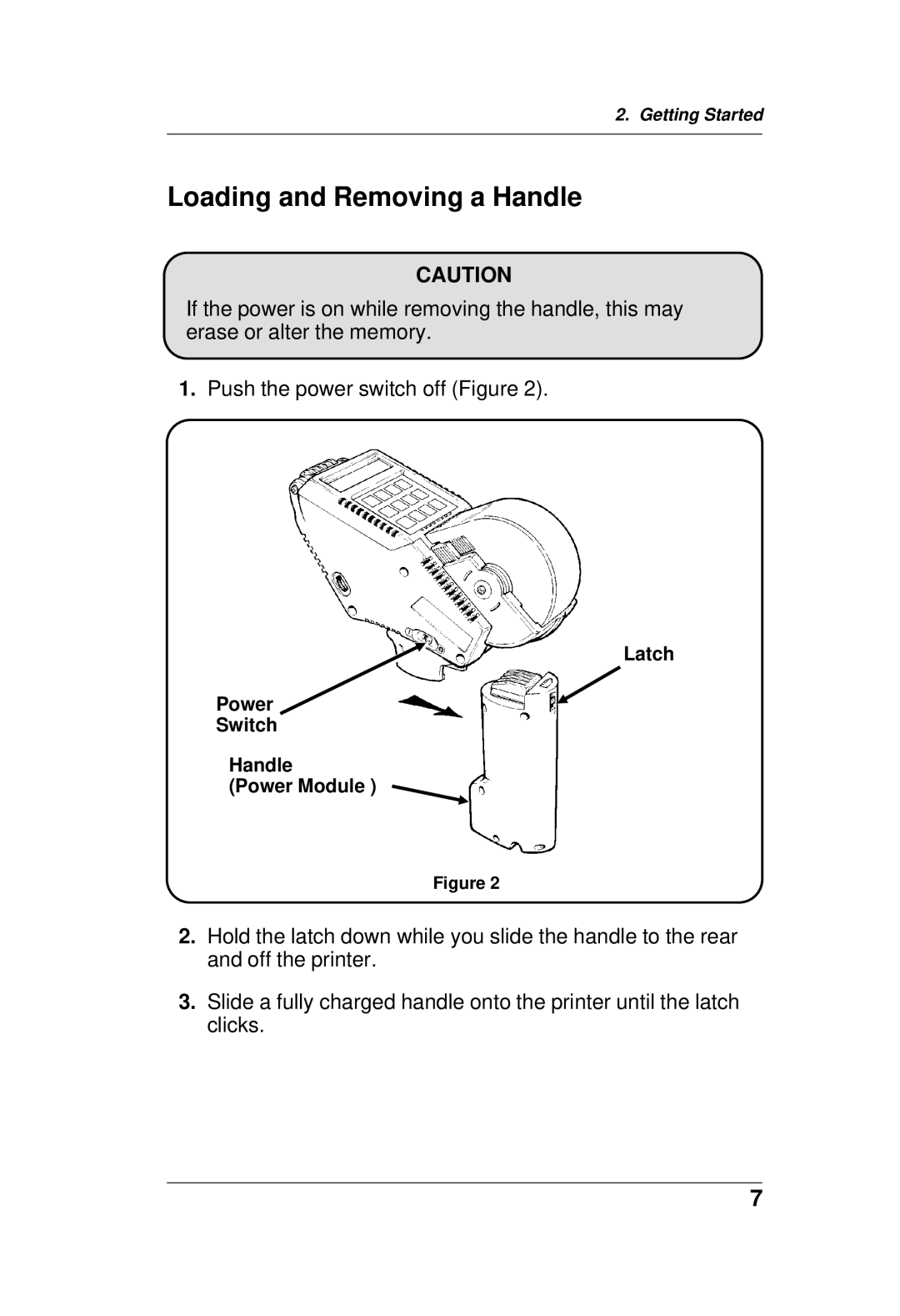 Paxar TC6021OH manual Loading and Removing a Handle 