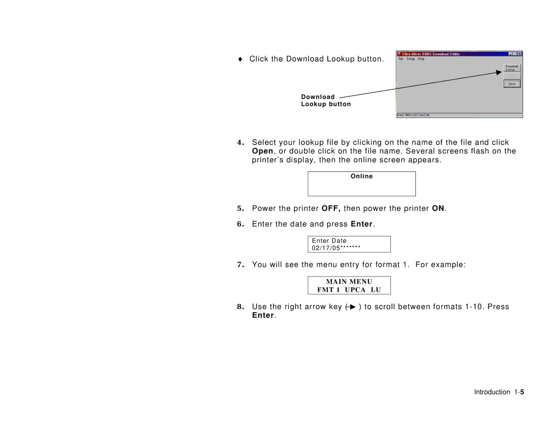 Paxar TC6032DBFFUM manual Click the Download Lookup button 