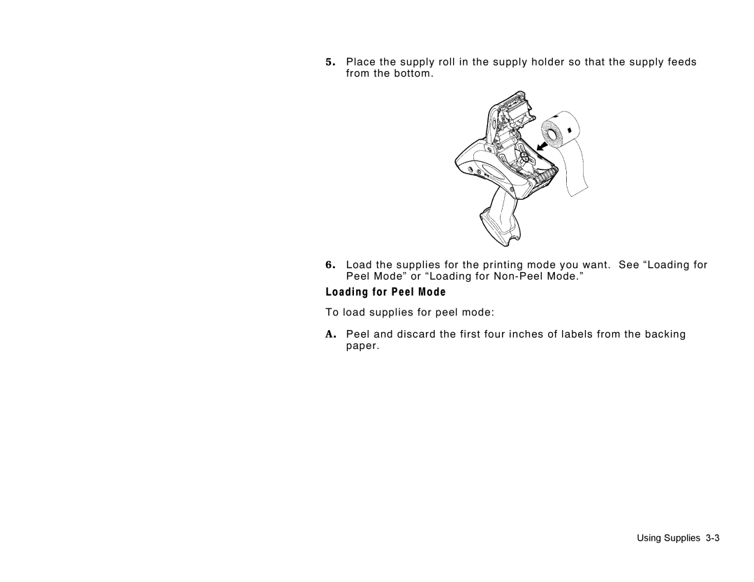 Paxar TC6032EM manual Loading for Peel Mode 