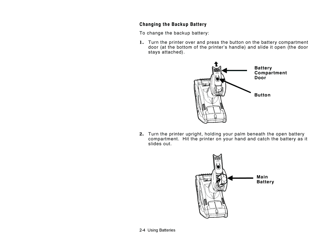 Paxar TC6037EM manual Changing the Backup Battery 