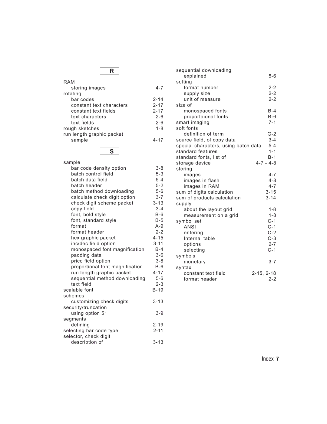 Paxar TC6037PR manual Ram 