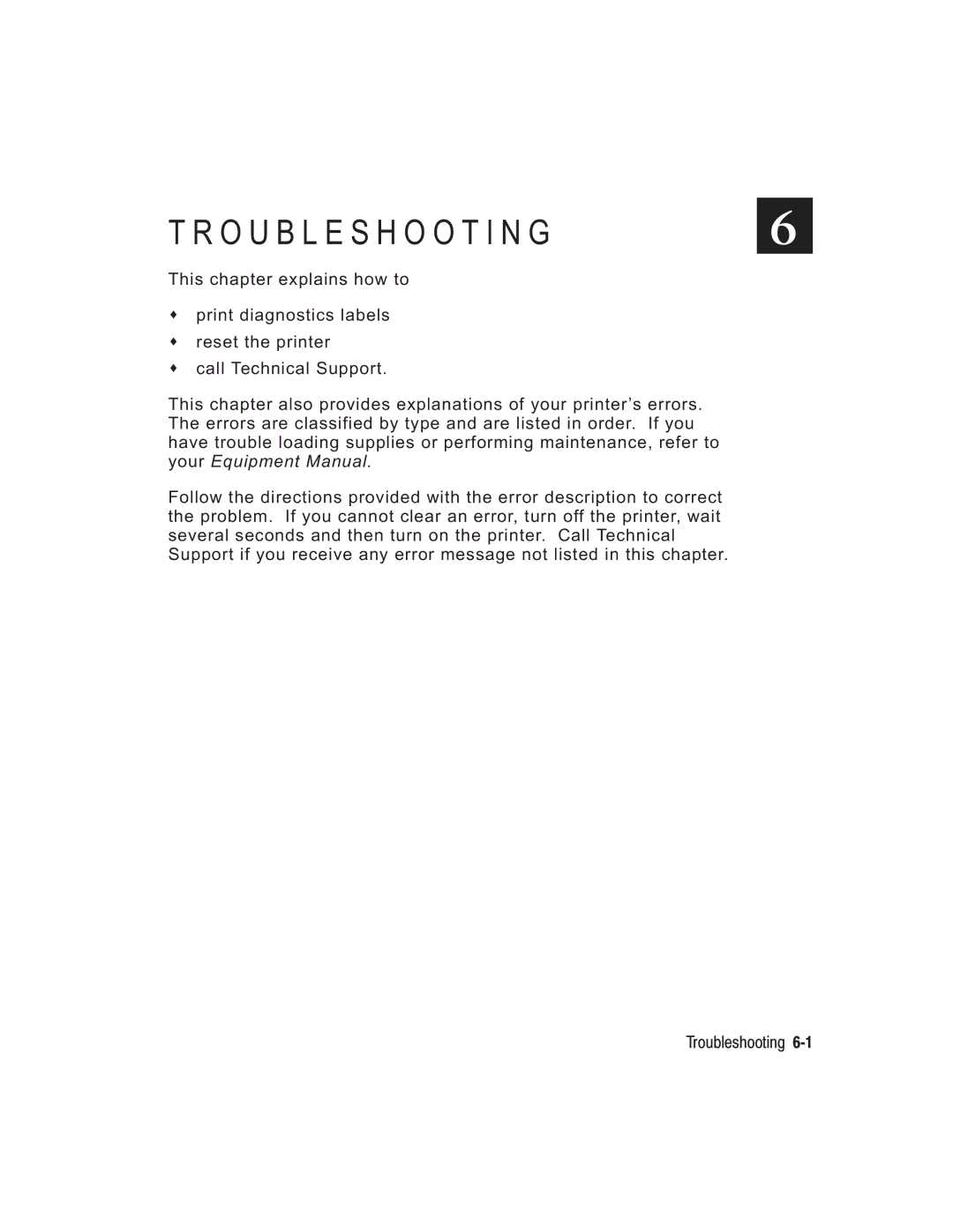 Paxar TC6037PR manual Troubleshooting 