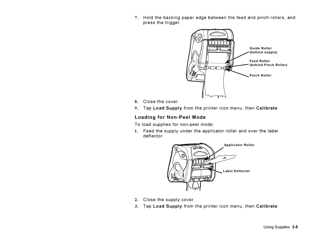 Paxar TC6039OH manual Loading for Non-Peel Mode 