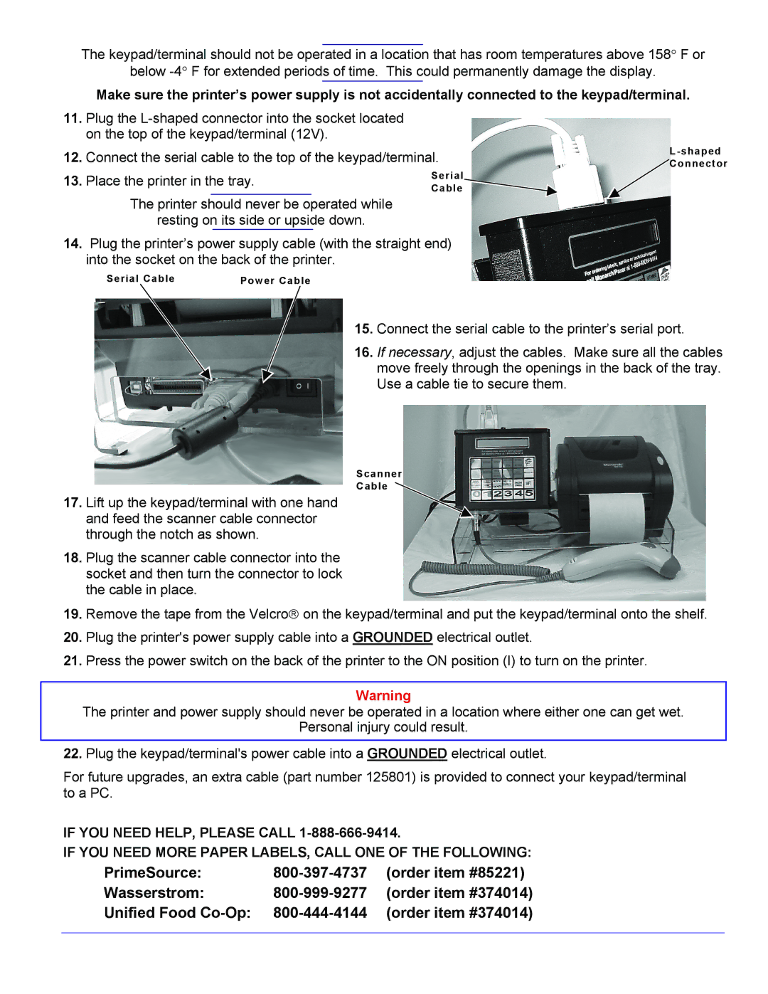 Paxar TC941XPHSG manual Place the printer in the tray 