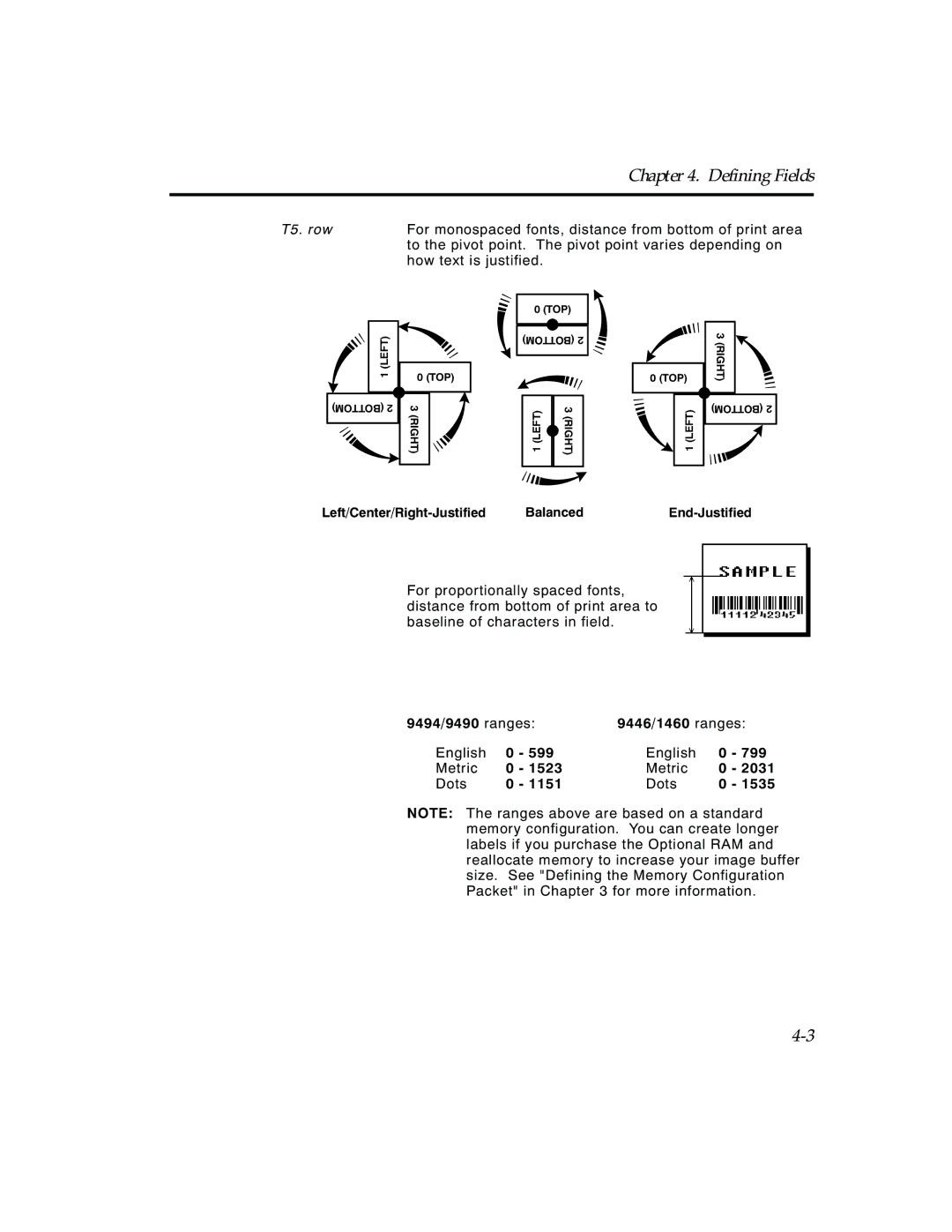 Paxar TCMPCL2PR manual Defining Fields 