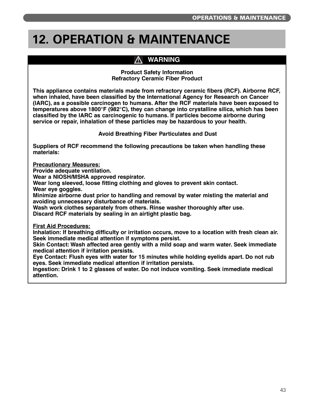 PB Heat 211A manual Operation & Maintenance 