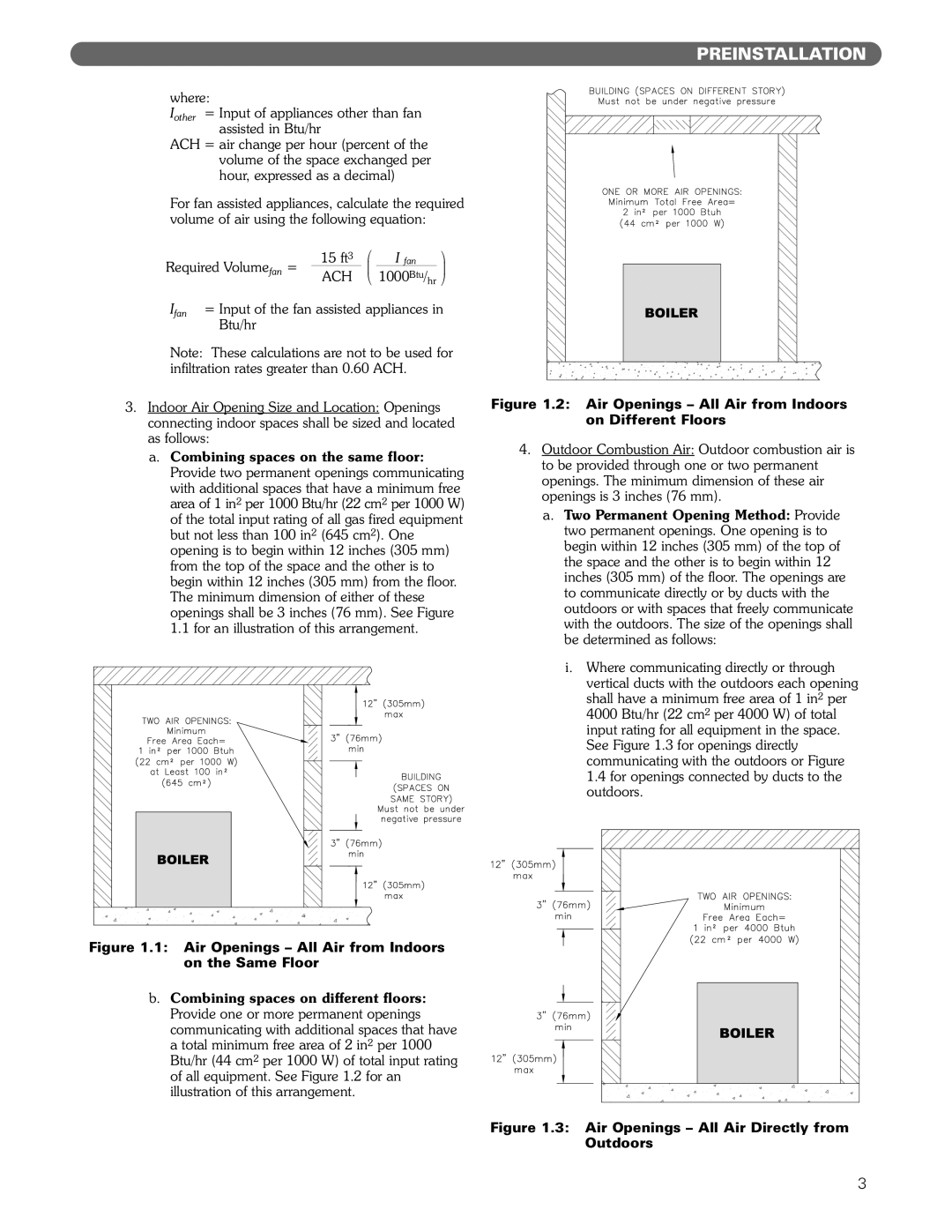 PB Heat MIH manual Air Openings All Air from Indoors on Different Floors 