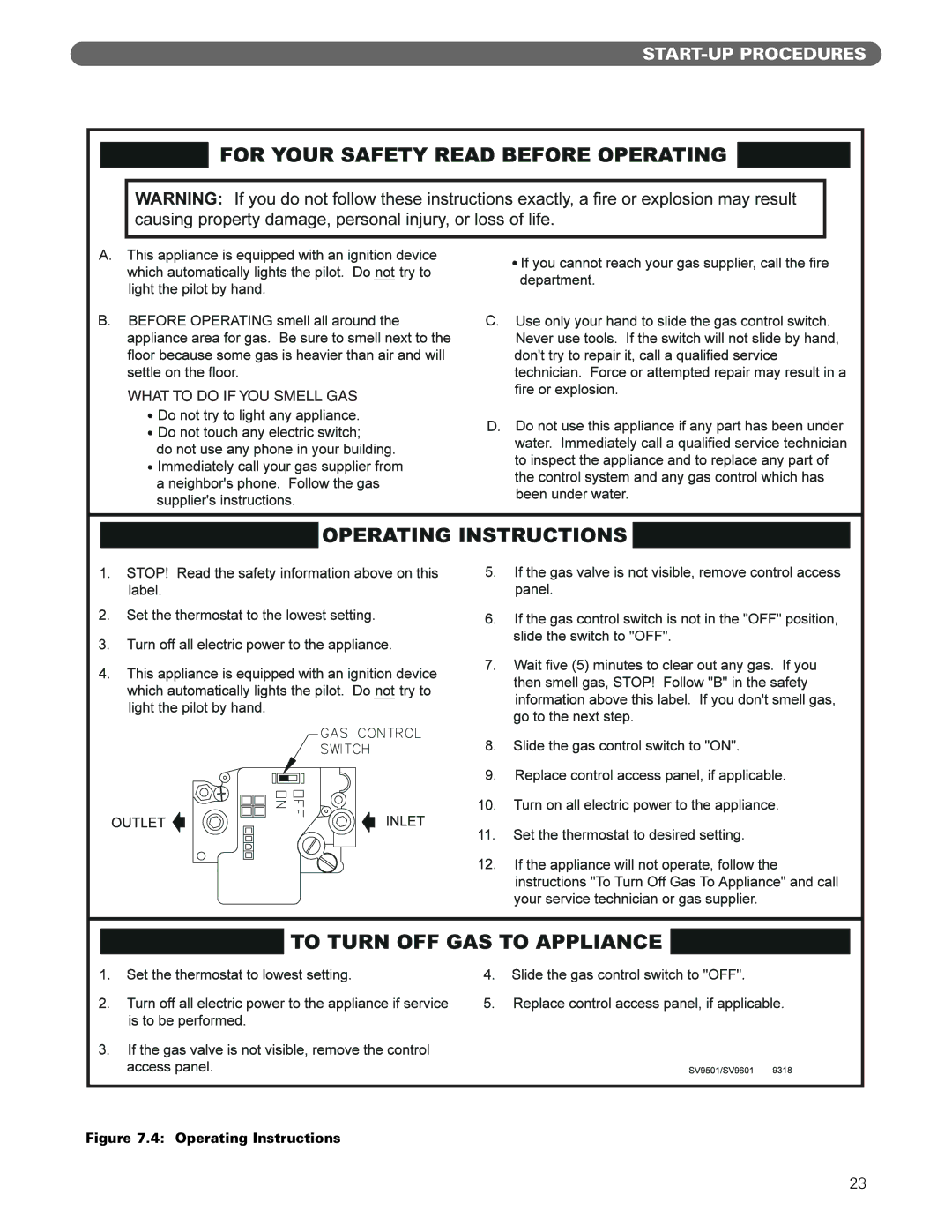 PB Heat MI/MIH series manual Operating Instructions 