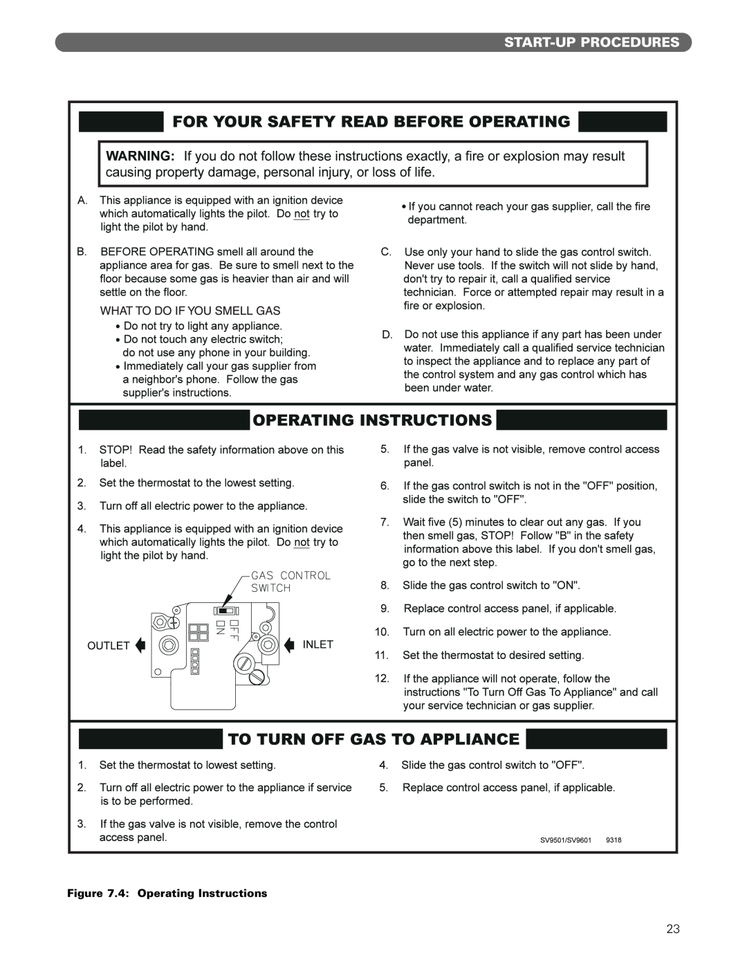 PB Heat MI/MIH series manual Start-Upprocedures, 4 Operating Instructions 
