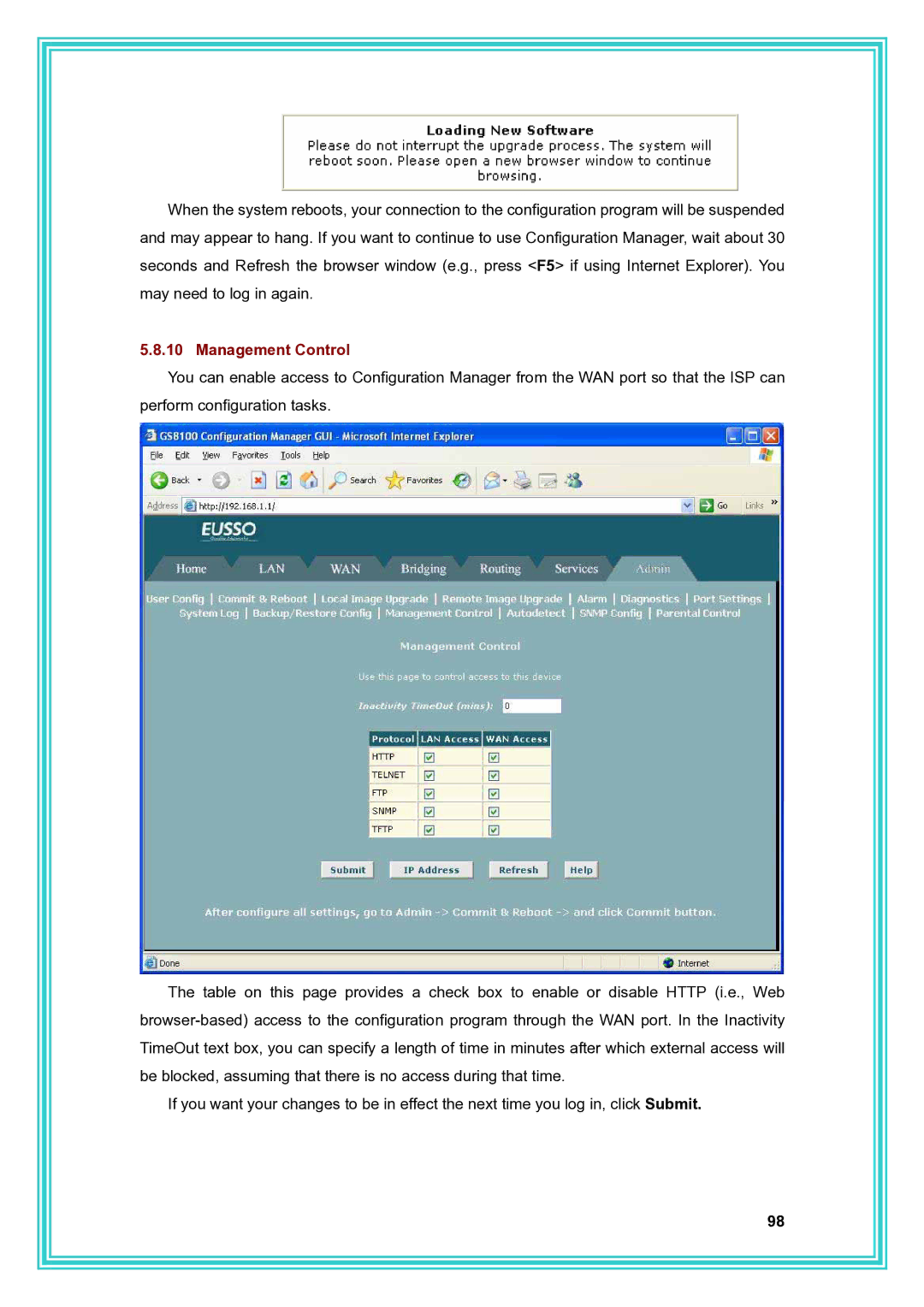 PC Concepts ADSL2+ user manual Management Control 