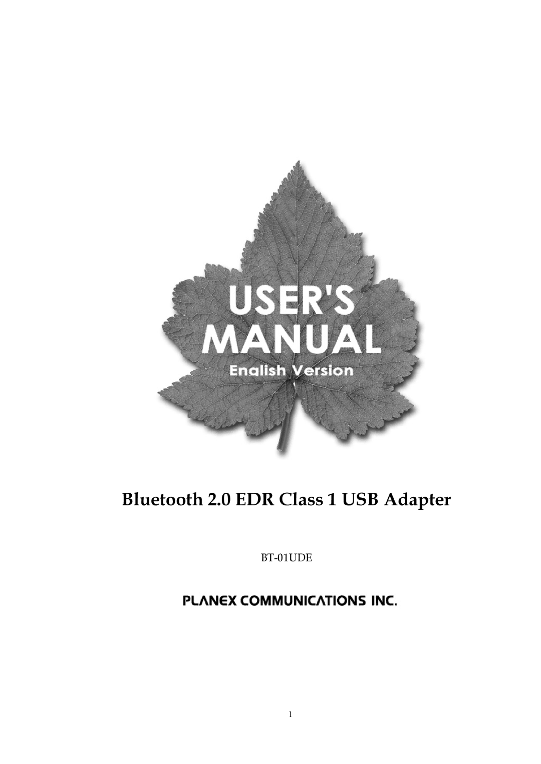 PC Concepts BT-01UDE manual Bluetooth 2.0 EDR Class 1 USB Adapter 